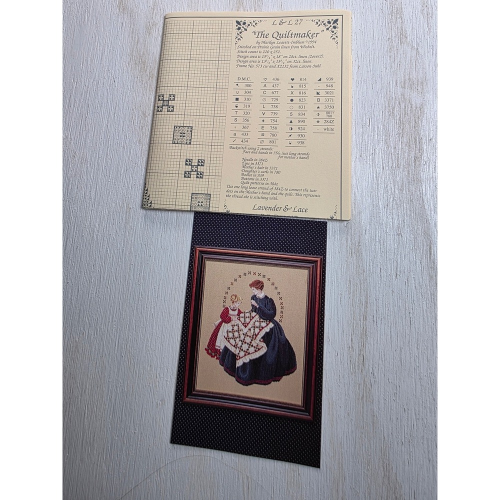 Lavender & Lace The Quiltmaker Cross Stitch Pattern L&L 27 Marilyn Imblum 1994